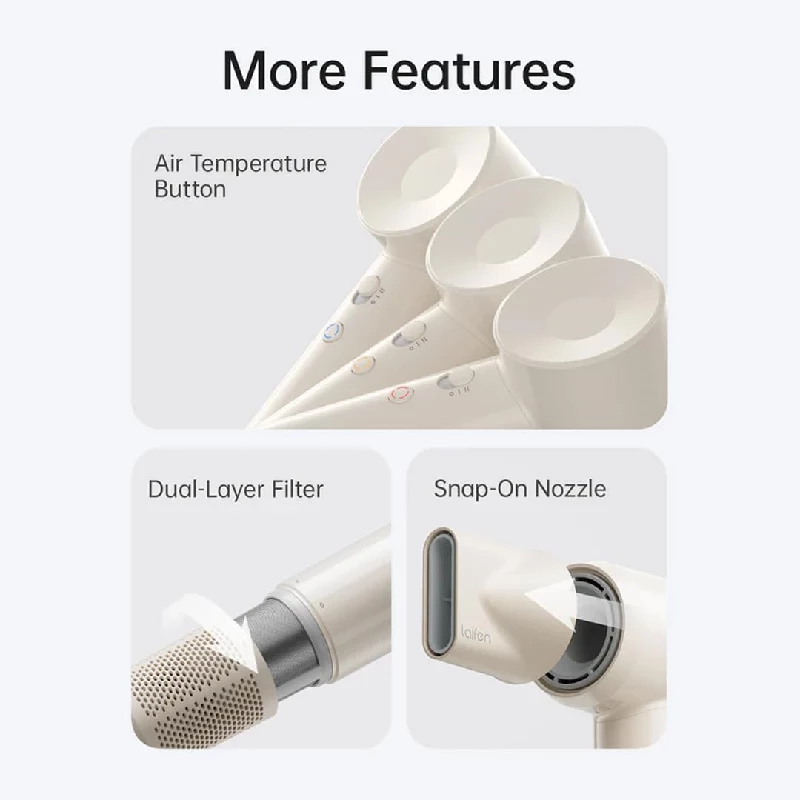 Laifen Hair Dryer Se Lite Low Dryer With 100,000 Rpm Brushless Motor,1400 Watts-Milk Tea, 1500 g-2.webp